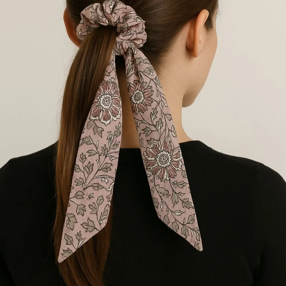 Cleobella Organic Cotton Scrunchie with Bow Tie NWT